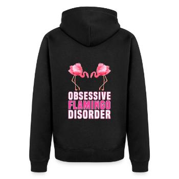 Flamants roses Trouble obsessionnel des flamants roses Femmes - Veste à capuche bio Premium Unisexe - noir - Dos - Nico (187cm)
