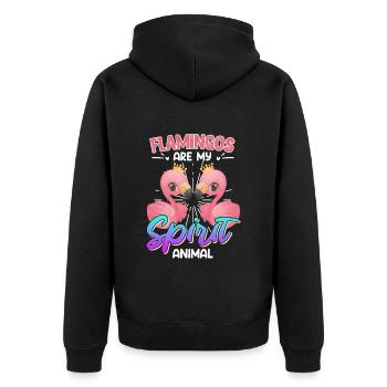 Les flamants roses sont mon animal spirituel Flamants roses Femmes - Veste à capuche bio Premium Unisexe - noir - Dos - Nico (187cm)