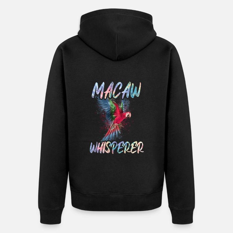 Macaw Whisperer Whisperer Perrots Fan - Veste à capuche bio Premium Unisexe - noir