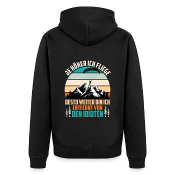 Paragliders The higher I fly Paragliders - Unisex Premium Organic Zip Hoodie - black - Back - Nico (187cm)