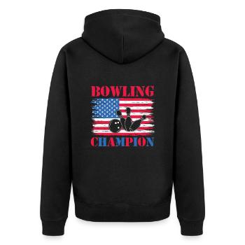 Bowling Champion America Bowling Player USA - Veste à capuche bio Premium Unisexe - noir - Dos - Nico (187cm)