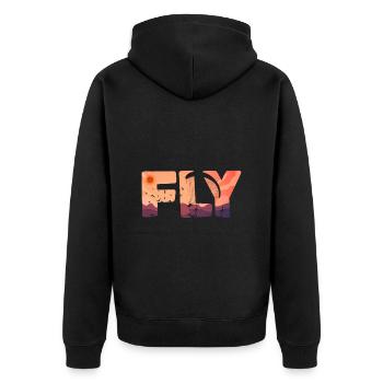 Flying Paragliders Paragliding Pilots - Unisex Premium Organic Zip Hoodie - black - Back - Nico (187cm)