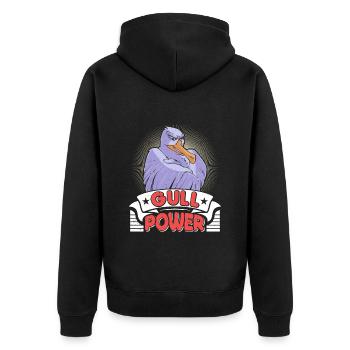 Seagulls Gull Power Coastal Bird Baltic Sea North Sea - Unisex Premium Organic Zip Hoodie - black - Back - Nico (187cm)