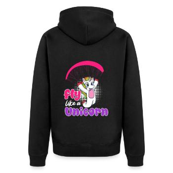 Unicorn Paraglider Volez comme une licorne Femmes - Veste à capuche bio Premium Unisexe - noir - Dos - Nico (187cm)