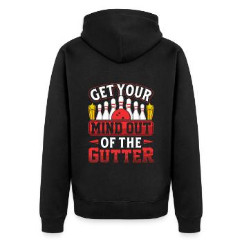 Bowling Players Get your Mind out of the Gutter - Unisex Premium Organic Zip Hoodie - black - Back - Nico (187cm)