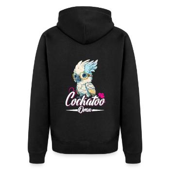 Cockatoo Grandma Bird Lover Parrot Women - Unisex Premium Organic Zip Hoodie - black - Back - Nico (187cm)