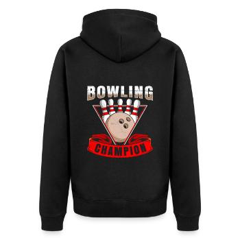 Champion de bowling Joueur de quilles professionnel - Veste à capuche bio Premium Unisexe - noir - Dos - Nico (187cm)