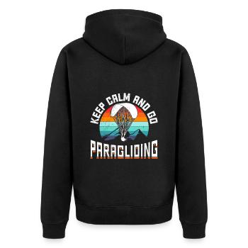 Gleitschirmfliegen Keep Calm and go Paragliding - Unisex Premium Organic Zip Hoodie - black - Back - Nico (187cm)