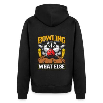 Bowling What Else Bowlingspieler Shirt Bowlen - Veste à capuche bio Premium Unisexe - noir - Dos - Nico (187cm)