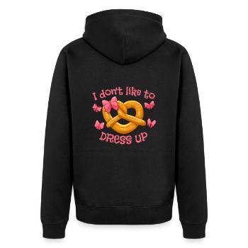 Chemise I Mog mi ned Aufbrezeln Bretzels - Veste à capuche bio Premium Unisexe - noir - Dos - Nico (187cm)