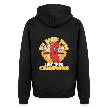 Bratwurst Biertrinker Buvez de la bière comme des champions - Veste à capuche bio Premium Unisexe - noir - Dos - Nico (187cm)