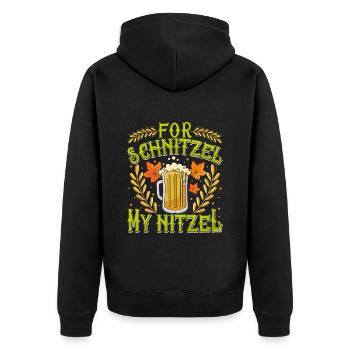Deutsches Essen For Schnitzel my Nitzel Bierfan - Unisex Premium Bio Zip Hoodie - Schwarz - Hinten - Nico (187cm)