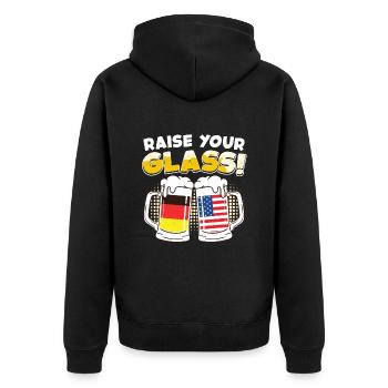 Buveurs de bière Allemagne États-Unis Levez votre verre! - Veste à capuche bio Premium Unisexe - noir - Dos - Nico (187cm)
