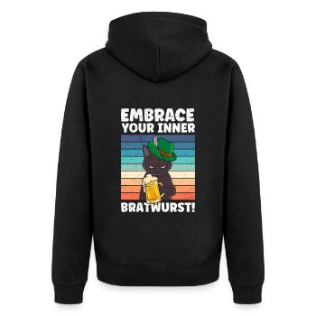Allemagne Fan de bière Montrez votre saucisse intérieure - Veste à capuche bio Premium Unisexe - noir - Dos - Nico (187cm)