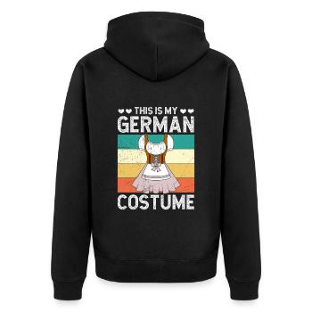 Dirndl Ceci est mon costume allemand Trachten Shirt - Veste à capuche bio Premium Unisexe - noir - Dos - Nico (187cm)