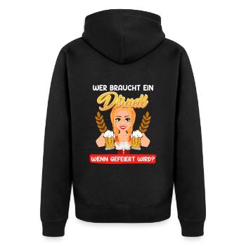 Qui a besoin d’une chemise traditionnelle dirndl - Veste à capuche bio Premium Unisexe - noir - Dos - Nico (187cm)