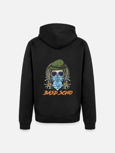 Bayerisch Basd Scho Boarisch München - Veste à capuche bio Premium Unisexe - noir