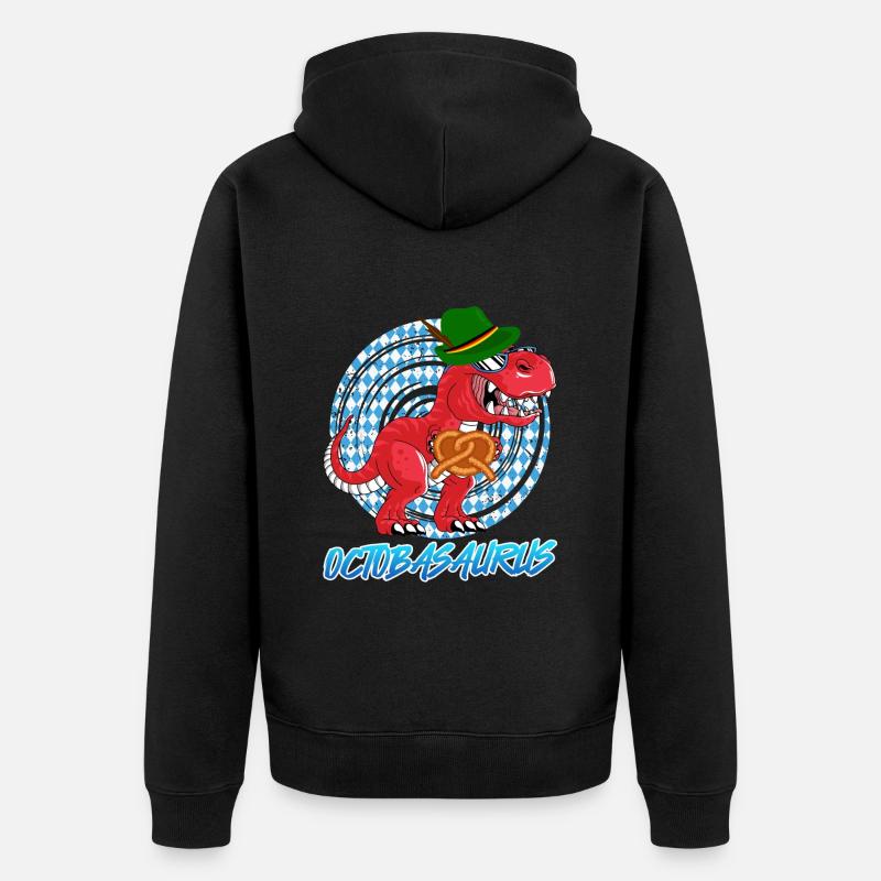 Oktobasaurus Rex Dinosaure Bretzel - Veste à capuche bio Premium Unisexe - noir