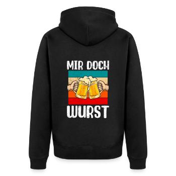 Bierfan Deutschland Mir doch Wurst Bierkrug - Unisex Premium Organic Zip Hoodie - black - Back - Nico (187cm)