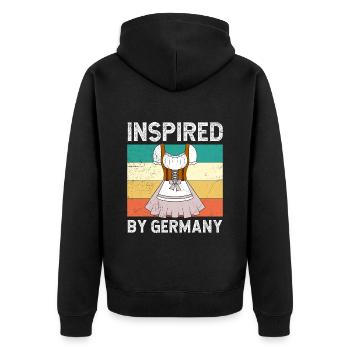 Dirndl Shirt Inspired by Germany Bayerische - Unisex Premium Bio Zip Hoodie - Schwarz - Hinten - Nico (187cm)