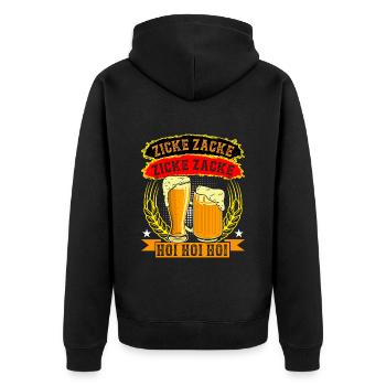 Zacke Zacke Hoi Hoi Hoi - Unisex Premium Bio Zip Hoodie - Schwarz - Hinten - Nico (187cm)