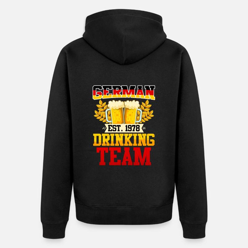German Drinking Team Biertrinker Deutschland - Unisex Premium Bio Zip Hoodie - Schwarz