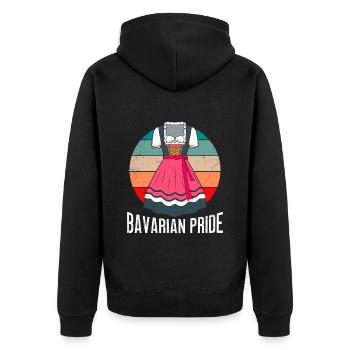 Bavarian Pride Bavarian Dirndl Shirt Femmes - Veste à capuche bio Premium Unisexe - noir - Dos - Nico (187cm)
