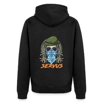Servus Bayern Weiß Blau München Shirt Bayer - Veste à capuche bio Premium Unisexe - noir - Dos - Nico (187cm)