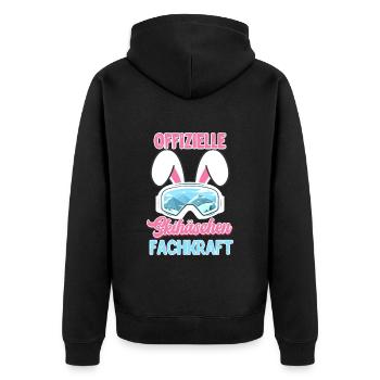Spécialiste officiel du lapin de ski oreilles de lapin femme - Veste à capuche bio Premium Unisexe - noir - Dos - Nico (187cm)