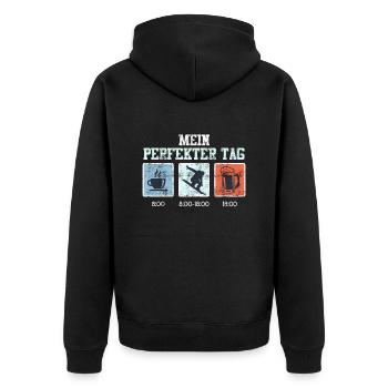 Snowboard Mein Perfekter Tag Kaffee Snowboarden - Unisex Premium Bio Zip Hoodie - Schwarz - Hinten - Nico (187cm)