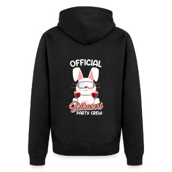 Official Skihaserl Party Crew Skier - Unisex Premium Organic Zip Hoodie - black - Back - Nico (187cm)