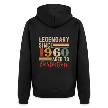 Légendaire Depuis 1960 Cadeau D'anniversaire 1960 - Veste à capuche bio Premium Unisexe - noir - Dos - Nico (187cm)