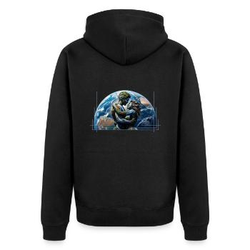 L’homme et la femme de la terre – Les éléments de la nature - Veste à capuche bio Premium Unisexe - noir - Dos - Nico (187cm)