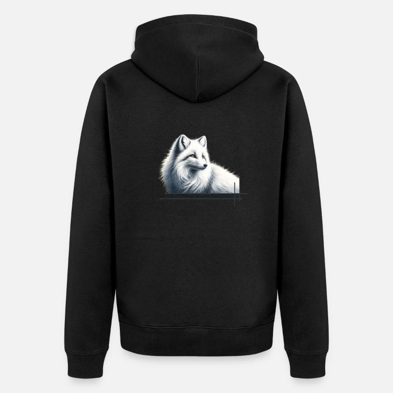 Fuchs im Winter Eleganz - Unisex Premium Bio Zip Hoodie - Schwarz