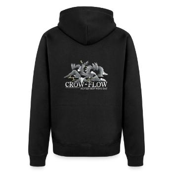 Crow-Flow! Yoga Vibes Raben, Mindful Workout Krähe - Unisex Premium Bio Zip Hoodie - Schwarz - Hinten - Nico (187cm)