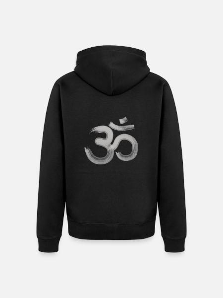 OM Symbol - Unisex Premium Bio Zip Hoodie - Schwarz