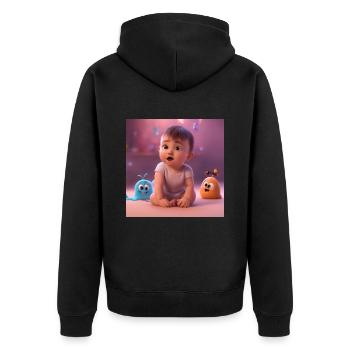 bébé mignon avec des créatures - Veste à capuche bio Premium Unisexe - noir - Dos - Nico (187cm)