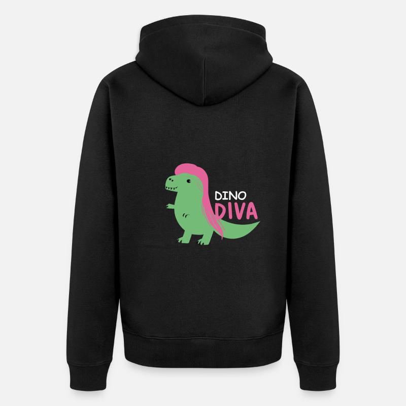 Dino Diva - Unisex Premium Bio Zip Hoodie - Schwarz