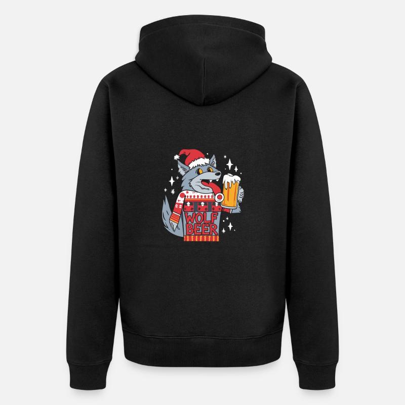 Wolf - Unisex Premium Bio Zip Hoodie - Schwarz