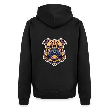 Bulldog - Unisex Premium Bio Zip Hoodie - Schwarz - Hinten - Nico (187cm)