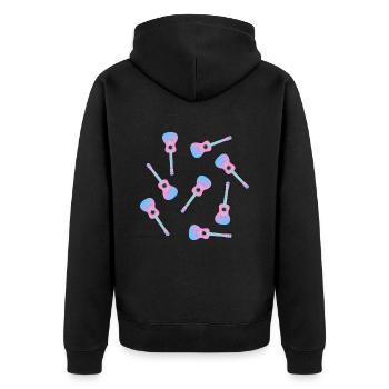 Ukulélé rose - Veste à capuche bio Premium Unisexe - noir - Dos - Nico (187cm)