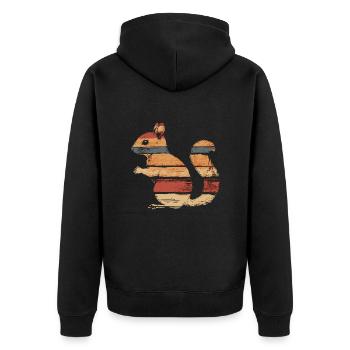 Squirrel vintage autumn - Unisex Premium Organic Zip Hoodie - black - Back - Nico (187cm)