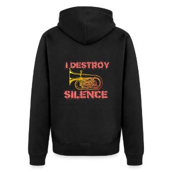 Je détruis le tuba silence - Veste à capuche bio Premium Unisexe - noir - Dos - Nico (187cm)