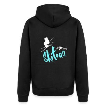 skifahren skifoan - Unisex Premium Bio Zip Hoodie - Schwarz - Hinten - Nico (187cm)