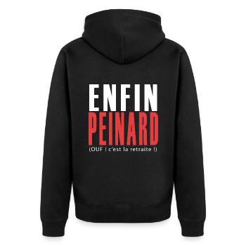 Retraite enfin Peinard Cadeau retraite retraité - Veste à capuche bio Premium Unisexe - noir - Dos - Nico (187cm)