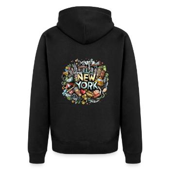 New York City Graffiti NYC Manhattan - Veste à capuche bio Premium Unisexe - noir - Dos - Nico (187cm)