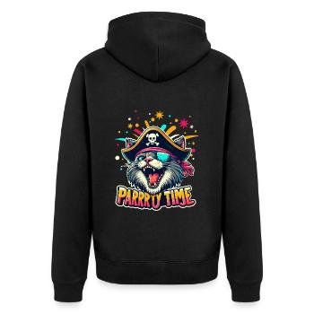 Carnaval Chat Pirate Costume Fête Temps Cologne Alaaf - Veste à capuche bio Premium Unisexe - noir - Dos - Nico (187cm)