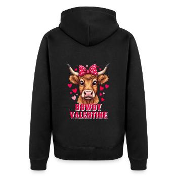 La Saint-Valentin Amour Scottish Highland Cattle Moo - Veste à capuche bio Premium Unisexe - noir - Dos - Nico (187cm)