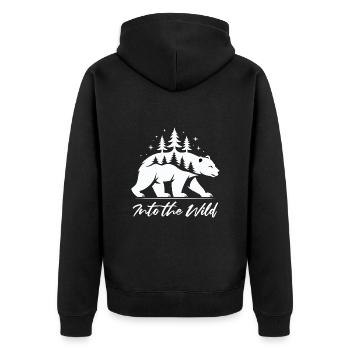Into the Wild Bear Nature Randonnée Randonnée Randonneurs - Veste à capuche bio Premium Unisexe - noir - Dos - Nico (187cm)