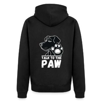 chien parler à la patte patte propriétaire de chien drôle - Veste à capuche bio Premium Unisexe - noir - Dos - Nico (187cm)